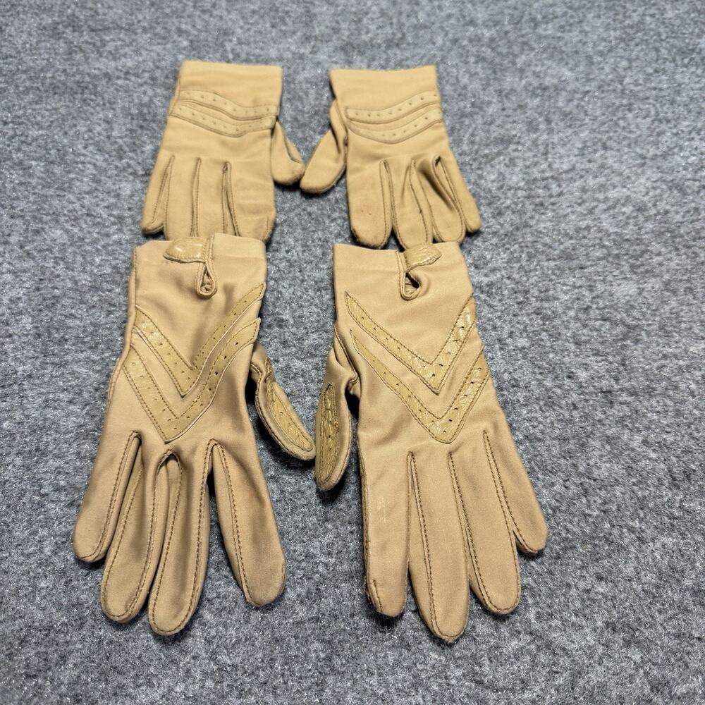 ISOTONE Vtg Lot Of (2) Gloves By ARIS One Sz /Women's Driver Gloves Stretchy Tan - Picture 2 of 13